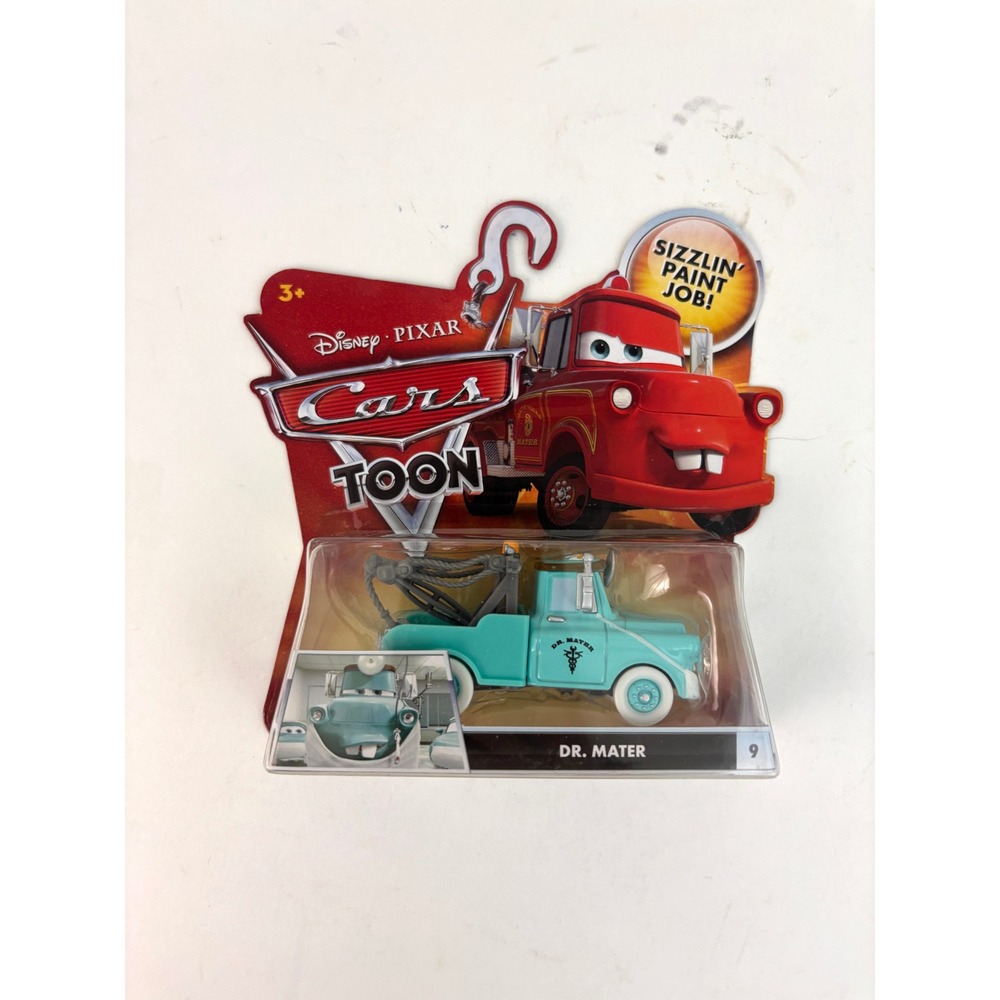 2009 Disney Pixar Cars Toon Dr Mater #9 P7244 Rescue Squad Mattel Sealed
